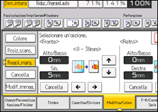 Illustrazione della schermata sul pannello di controllo