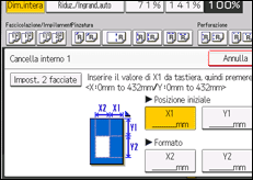 Illustrazione della schermata sul pannello di controllo