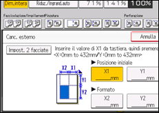 Illustrazione della schermata sul pannello di controllo