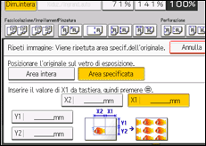 Illustrazione della schermata sul pannello di controllo