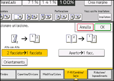 Illustrazione della schermata sul pannello di controllo