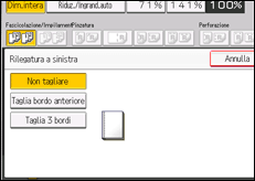 Illustrazione della schermata sul pannello di controllo