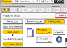 Illustrazione della schermata sul pannello di controllo