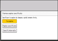 Illustrazione della schermata sul pannello di controllo