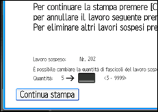 Illustrazione della schermata sul pannello di controllo