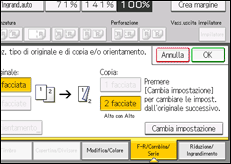 Illustrazione della schermata sul pannello di controllo