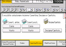 Illustrazione della schermata sul pannello di controllo