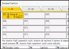 Illustrazione della schermata sul pannello di controllo