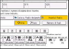 Illustrazione della schermata sul pannello di controllo