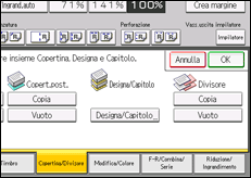 Illustrazione della schermata sul pannello di controllo