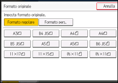 Illustrazione della schermata sul pannello di controllo