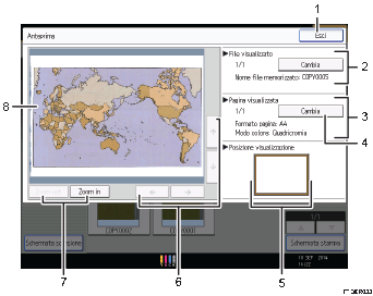 Illustrazione numerata pannello di controllo