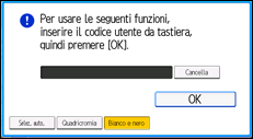 Illustrazione della schermata sul pannello di controllo
