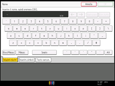 Illustrazione della schermata sul pannello di controllo