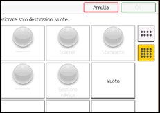 Illustrazione della schermata sul pannello di controllo