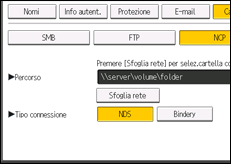 Illustrazione della schermata sul pannello di controllo