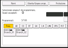 Illustrazione della schermata sul pannello di controllo