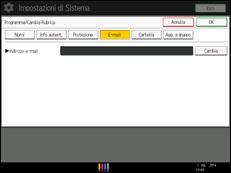Illustrazione della schermata sul pannello di controllo