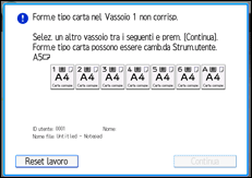 Illustrazione della schermata sul pannello di controllo