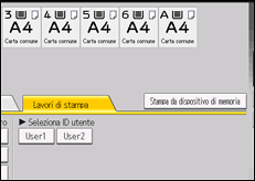 Illustrazione della schermata sul pannello di controllo