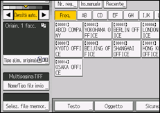 Illustrazione della schermata sul pannello di controllo