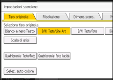 Illustrazione della schermata sul pannello di controllo