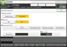 Illustrazione della schermata sul pannello di controllo