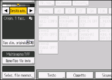 Illustrazione della schermata sul pannello di controllo