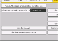 Illustrazione della schermata sul pannello di controllo