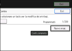 Illustrazione della schermata sul pannello di controllo