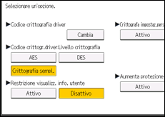 Illustrazione della schermata sul pannello di controllo