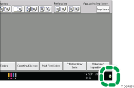 Illustrazione della schermata sul pannello di controllo