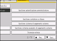Illustrazione della schermata sul pannello di controllo