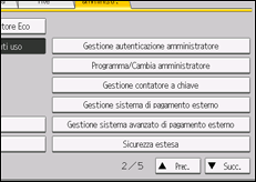 Illustrazione della schermata sul pannello di controllo