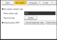 Illustrazione della schermata sul pannello di controllo