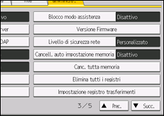 Illustrazione della schermata sul pannello di controllo
