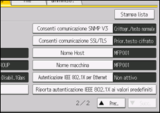 Illustrazione della schermata sul pannello di controllo