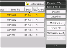 Illustrazione della schermata sul pannello di controllo
