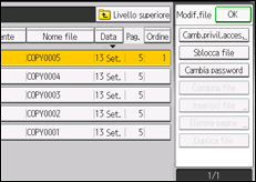 Illustrazione della schermata sul pannello di controllo
