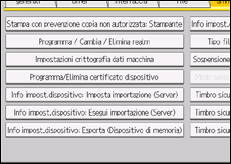 Illustrazione della schermata sul pannello di controllo