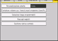 Illustrazione della schermata sul pannello di controllo