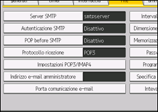 Illustrazione della schermata sul pannello di controllo