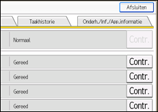 Schermafbeelding bedieningspaneel