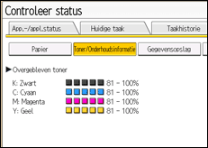 Schermafbeelding bedieningspaneel