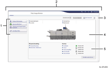 Schermafbeelding van internetbrowser (afbeelding met genummerde items)