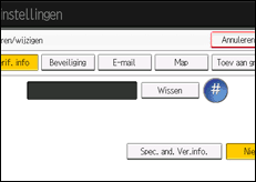 Schermafbeelding bedieningspaneel