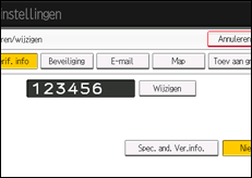Schermafbeelding bedieningspaneel