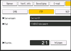 Schermafbeelding bedieningspaneel