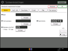 Schermafbeelding bedieningspaneel