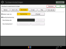 Schermafbeelding bedieningspaneel